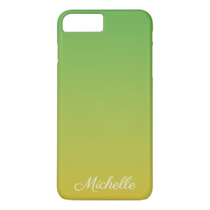 Gepersonaliseerd groen en geel ombre 	iPhone 8/7 plus hoesje
