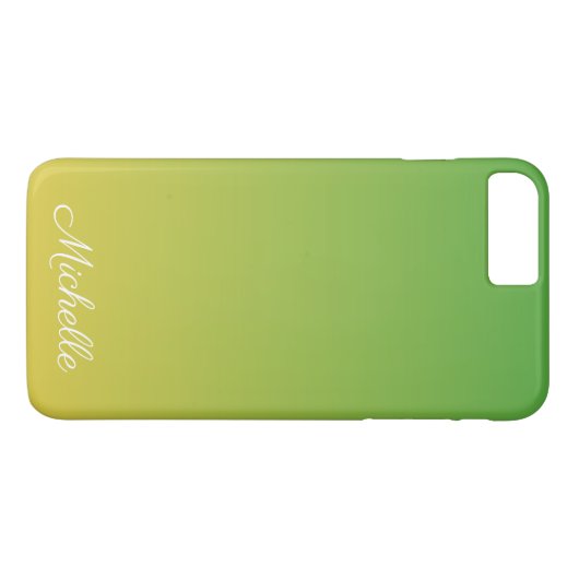 Gepersonaliseerd groen en geel ombre Case-Mate iPhone case (Achterkant (Horizontaal))