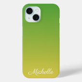 Gepersonaliseerd groen en geel ombre Case-Mate iPhone case (Achterkant)