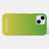 Gepersonaliseerd groen en geel ombre Case-Mate iPhone case (Achterkant (horizontaal))