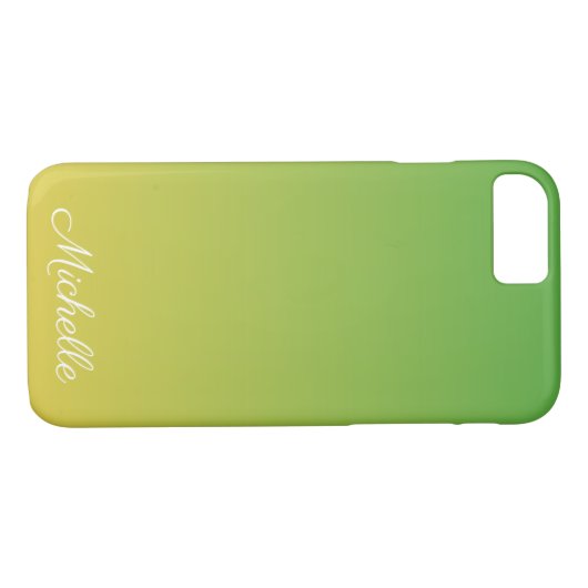 Gepersonaliseerd groen en geel ombre Case-Mate iPhone case (Achterkant (Horizontaal))