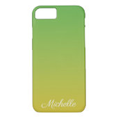 Gepersonaliseerd groen en geel ombre Case-Mate iPhone case (Achterkant)