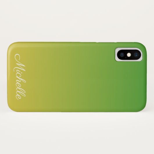 Gepersonaliseerd groen en geel ombre Case-Mate iPhone case (Achterkant (horizontaal))