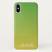 Gepersonaliseerd groen en geel ombre Case-Mate iPhone case (Achterkant)