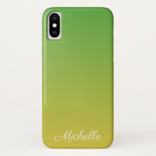 Gepersonaliseerd groen en geel ombre Case-Mate iPhone case