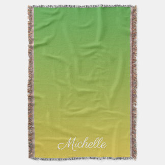 Gepersonaliseerd groen en geel ombre deken