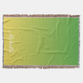 Gepersonaliseerd groen en geel ombre deken (Voorkant)