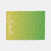 Gepersonaliseerd groen en geel ombre fleece deken (Voorkant (Horizontaal))