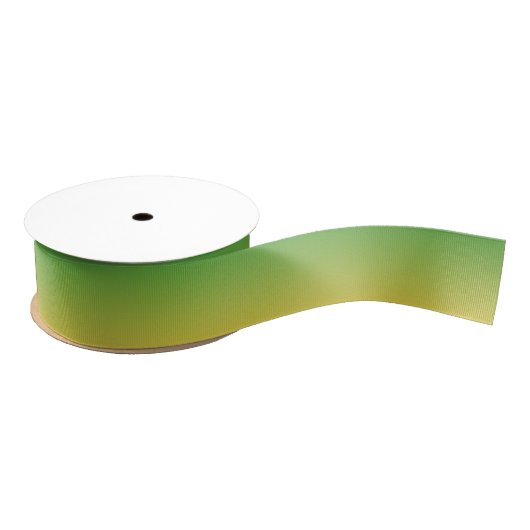 Gepersonaliseerd groen en geel ombre grosgrain lint (Spoel)