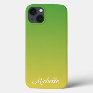 Gepersonaliseerd groen en geel ombre Hoesje-Mate i Case-Mate iPhone Case