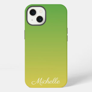 Gepersonaliseerd groen en geel ombre Hoesje-Mate i iPhone 13 Hoesje
