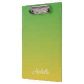 Gepersonaliseerd groen en geel ombre klembord (Links)