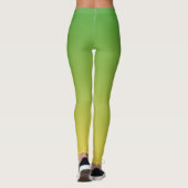 Gepersonaliseerd groen en geel ombre leggings (Achterkant)