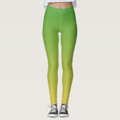Gepersonaliseerd groen en geel ombre leggings (Voorkant)