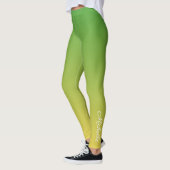 Gepersonaliseerd groen en geel ombre leggings (Links)