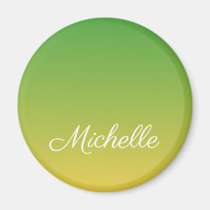 Gepersonaliseerd groen en geel ombre magneet