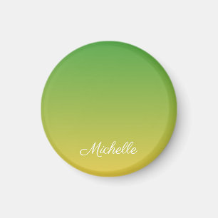 Gepersonaliseerd groen en geel ombre magneet