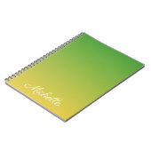 Gepersonaliseerd groen en geel ombre notitieboek (Linkerzijde)