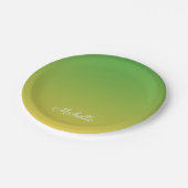 Gepersonaliseerd groen en geel ombre papieren bordje (Gekanteld)