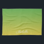 Gepersonaliseerd groen en geel ombre theedoek<br><div class="desc">Gepersonaliseerd groen en geel ombre</div>