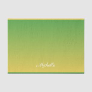 Gepersonaliseerd groen en geel ombre tissuepapier