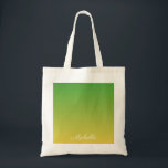 Gepersonaliseerd groen en geel ombre tote bag<br><div class="desc">Gepersonaliseerd groen en geel ombre</div>