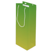 Gepersonaliseerd groen en geel ombre wijn cadeautas (Voorkant Gekanteld)