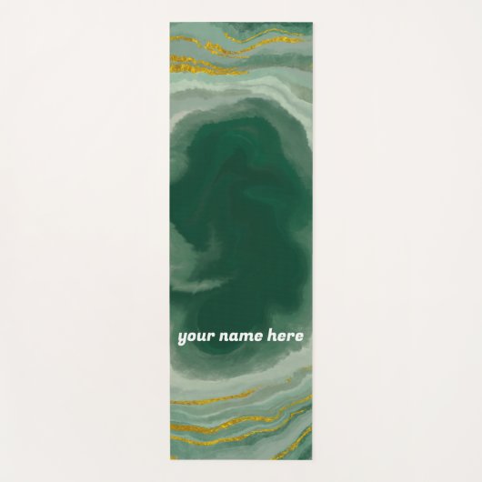 Gepersonaliseerd groen en goudgrijs Yoga Mat (Voorkant)