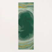 Gepersonaliseerd groen en goudgrijs Yoga Mat (Achterkant)