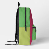 Gepersonaliseerd groen en roze gingham geplakt pat bedrukte rugzak (Links)