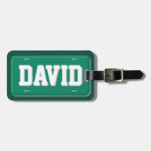 Gepersonaliseerd Groen en Wit Bord van de Vergunni Bagagelabel (Voorkant horizontaal)