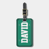 Gepersonaliseerd Groen en Wit Bord van de Vergunni Bagagelabel (Voorkant verticaal)