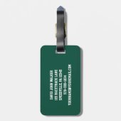 Gepersonaliseerd Groen en Wit Bord van de Vergunni Bagagelabel (Achterkant verticaal)