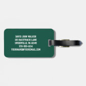 Gepersonaliseerd Groen en Wit Bord van de Vergunni Bagagelabel (Achterkant horizontaal)