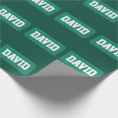 Gepersonaliseerd Groen en Wit Bord van de Vergunni Cadeaupapier (Hoek)