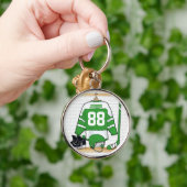 Gepersonaliseerd groen en wit ijs Hockey Jersey Sleutelhanger (Hand)