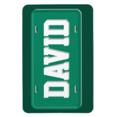 Gepersonaliseerd groen en wit licentie Bord Magneet (Verticaal)