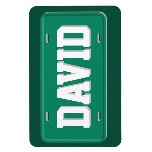 Gepersonaliseerd groen en wit licentie Bord Magneet (Verticaal)