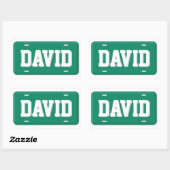 Gepersonaliseerd groen en wit licentie Bord Rechthoekige Sticker (Vel)