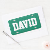 Gepersonaliseerd groen en wit licentie Bord Rechthoekige Sticker (Envelop)