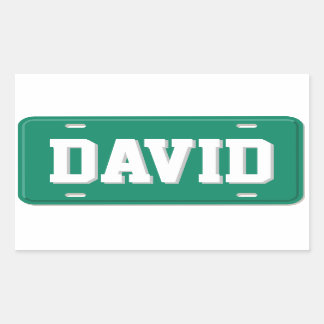 Gepersonaliseerd groen en wit licentie Bord Rechthoekige Sticker