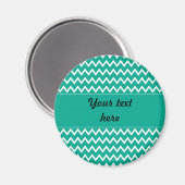 Gepersonaliseerd groen en wit zigzag patroon magneet (Voorkant / Achterkant)