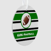 Gepersonaliseerd groen en zwart Football Ornament (voorkant)
