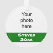 Gepersonaliseerd groen en zwart Football Ornament (achterkant)