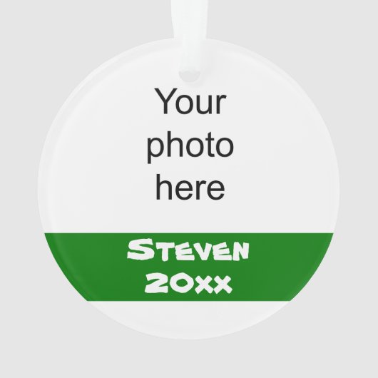 Gepersonaliseerd groen en zwart Football Ornament (achterkant)