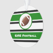 Gepersonaliseerd groen en zwart Football Ornament (voorkant)