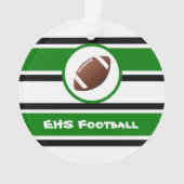 Gepersonaliseerd groen en zwart Football Ornament (voorkant)