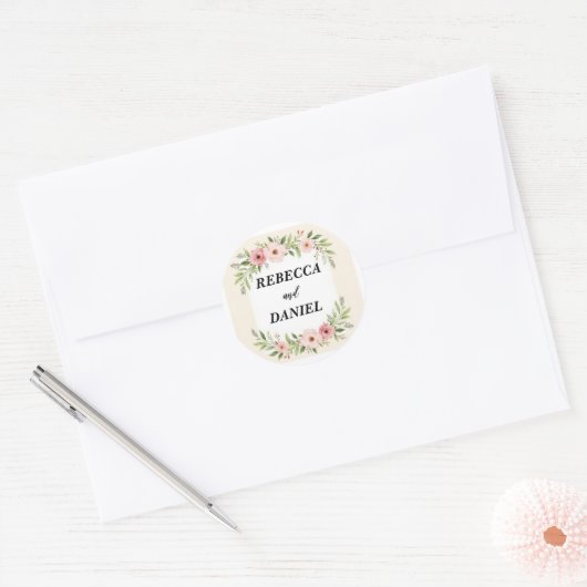 Gepersonaliseerd groen Eucalyptus bruiloft Sticker (Envelop)