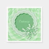 Gepersonaliseerd groen gescand Lijst Napkins Servetten (Voorkant)