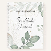 Gepersonaliseerd Groen Goud Blad Dankbaarheid Jour Notitieboek (Voorkant)